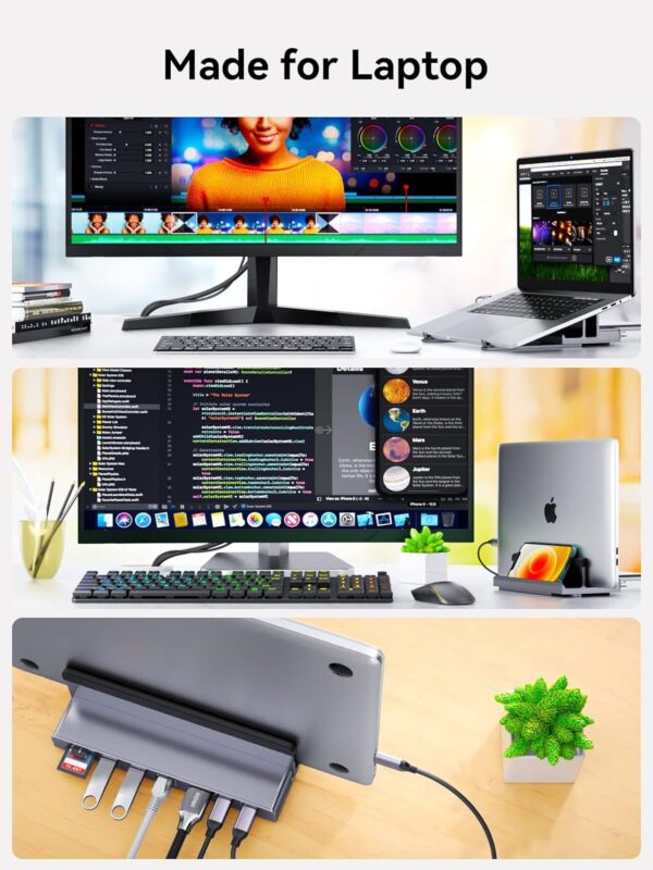 WiWU Laptop Stand Hub 8 in 1 USB-C Docking Station - Image 4