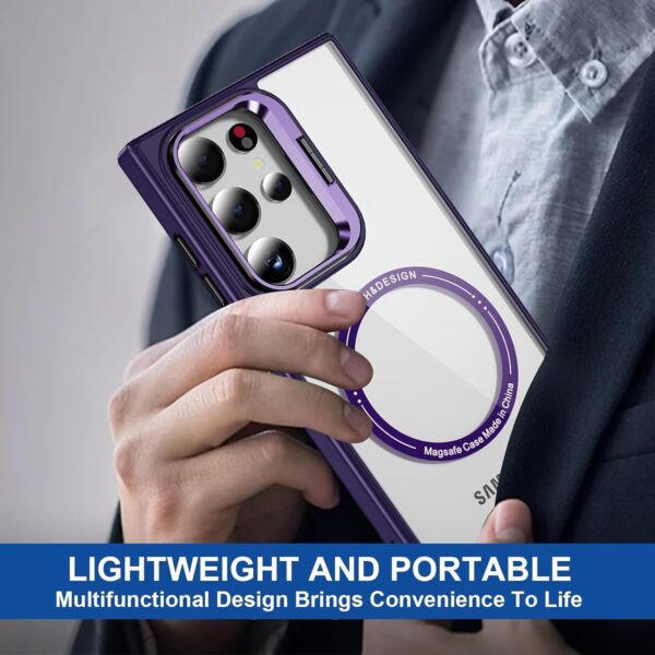 Luxury Premium Magsafe Camera Stand Matte Phone Case For Samaung Galaxy S24 Ultra - Image 22