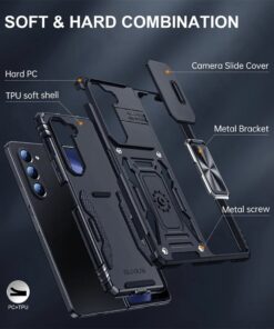 Alternative view of Luxury Premium Armor Hybrid with Ring Holder Kickstand  Rugged  Shockproof Case Cover For Samsung Z Fold 5/Z Fold 6