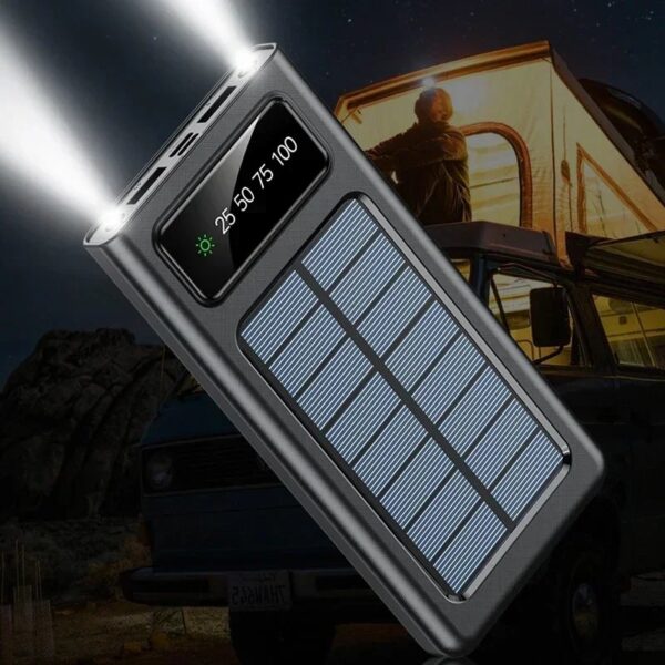 Luxury Premium 20000mAh Solar Power Bank Ultra Capacity USB 4 in1 Super Fast Charging USB TypeC LED Light Outdoor Power Bank - Image 6
