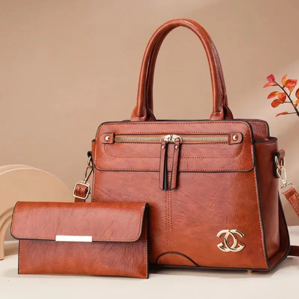 2 in 1 PU Leather Fashion High Quality Women's Handbag - Image 4