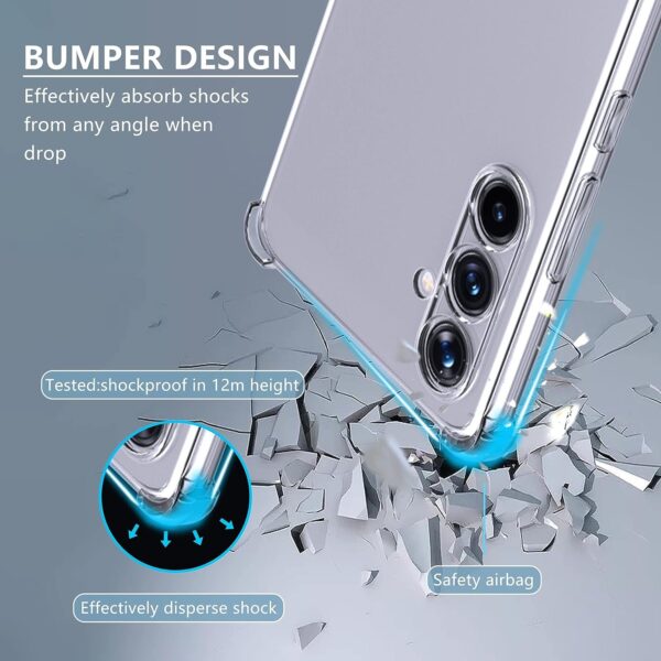 Luxury Premium Anti-Burst Transparent Case Cover and 3D Glass Protector For Samsung Galaxy A15 - Image 4