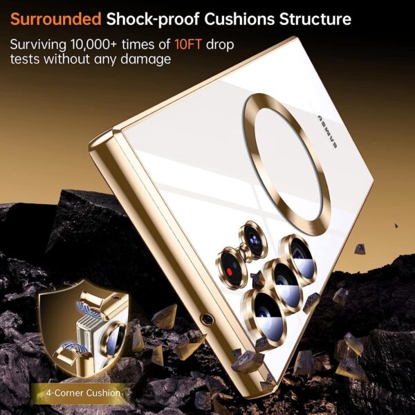 Luxury Premium Transparent Plating Anti-Scratch with Full Camera Cover For Samsung Galaxy S24 Ultra - Image 6