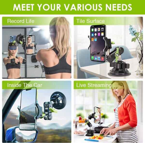 Leepiya Car Phone Mount Video Recording Universal Magic Arm Suction Car Phone Mount  Holder - Image 22