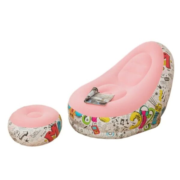 Luxury Premium Inflatable Lounge Chair With Soft Comfortable Ottoman Portable Couch Deck Chair - Image 6