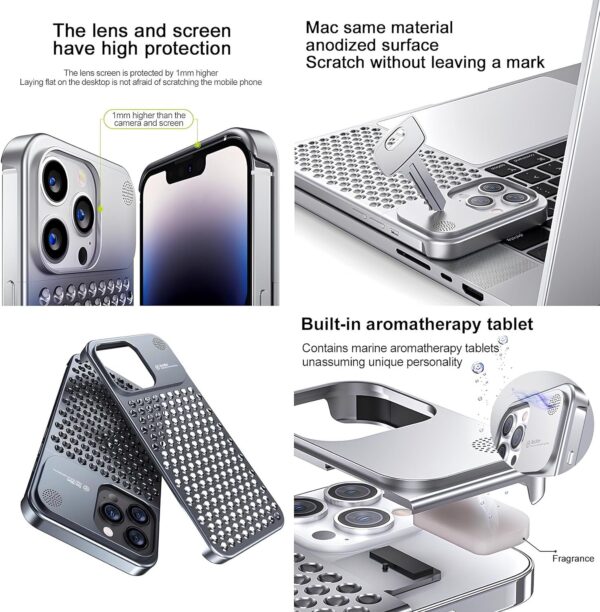 Luxury Ultra thin Aluminum Alloy Heat Dissipation Aromatherapy Anti-Scratch Slim Case Cover For iPhone series - Image 14