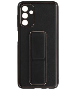 Samsung Galaxy A14/A24/A54 Series Premium Gold Electroplated Luxury Leather Case with Magnetic Car Mount Holder & Wrist Strap Case Kickstand