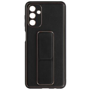 Samsung Galaxy A14/A24/A54 Series Premium Gold Electroplated Luxury Leather Case with Magnetic Car Mount Holder & Wrist Strap Case Kickstand