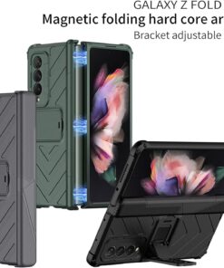 Alternative view of Samsung Galaxy Z Fold 1 Case with Stand Adjustable Stand, Magnetic Hinge Cover, Upgrade Drop Shock Resistant Folding Case