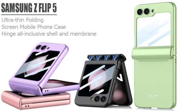 GKK Magnetic Hinge Tempered Glass Case Cover For Samsung Galaxy Z Flip 5 - Image 3