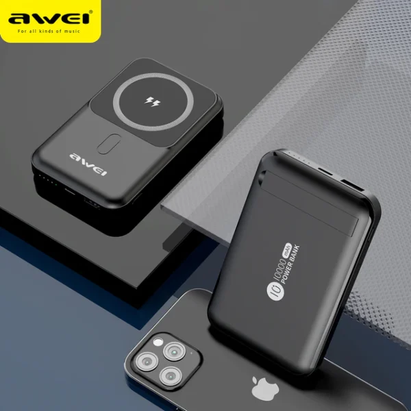 Awei P139K 10000mAh Portable Powerbank Magnetic Wireless Power Bank - Image 18