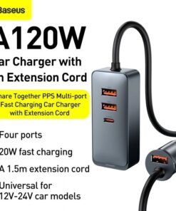 Alternative view of Premium Baseus 120W 4.0 Fast Charging Four Port Car Charger