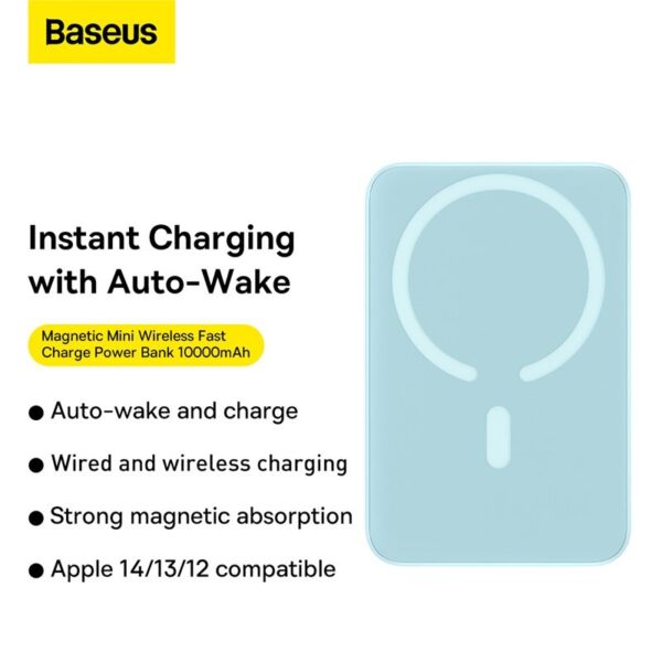 Baseus Power Bank 10000mAh Mini Magnetic Magsafe Wireless Fast Charge Powerbank - Image 5