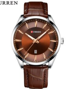 CURREN Quartz Watches for Men Leather Strap Male Wristwatches