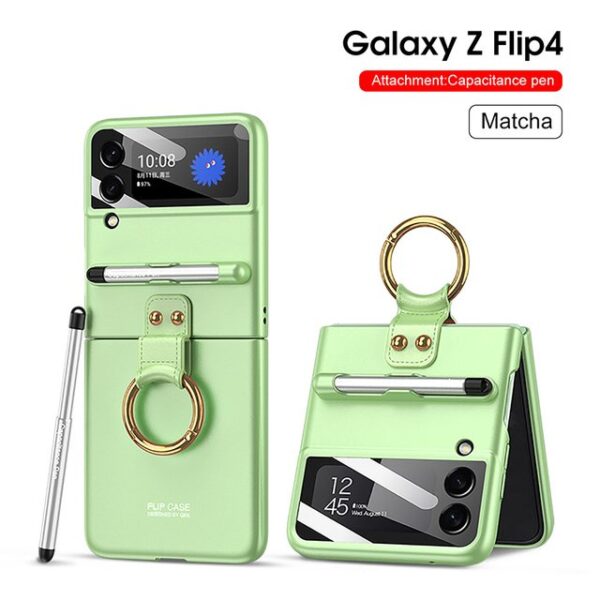 Luxury Premium Ring Case Cover With Capacitance Pen For Samsung Galaxy Z Flip 3/ Z Flip 4 1 - Image 17