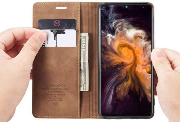 Luxury Premium Caseme Leather Wallet Case Cover and 3D GlassProtector For Samsung Galaxy A21S/A31 - Image 32