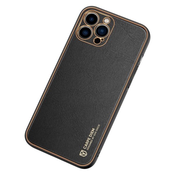 Dux Ducis Yolo Leather Electroplated Case Cover and 3D Glass Protector for iPhone 15 pro/15 Pro Max - Image 6