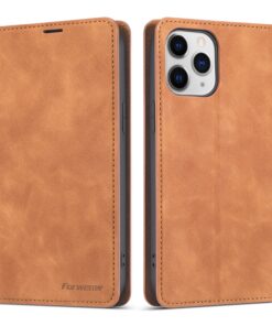 Fornwenw Genuine Leather Flip Cover for iPhone 13 Series