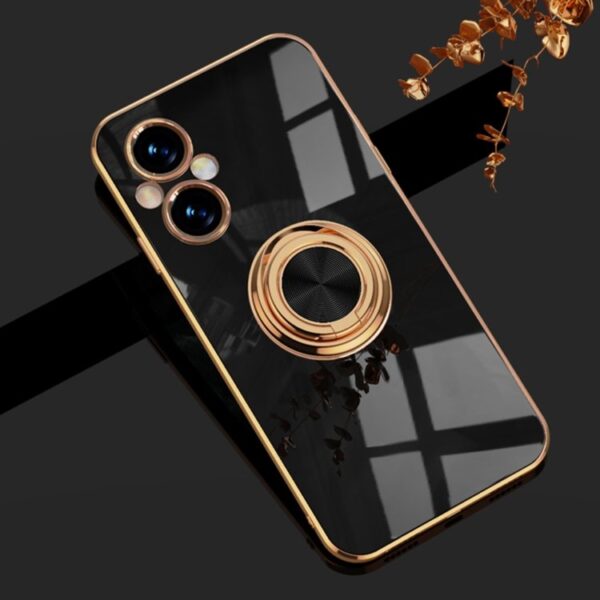 Luxury Premium Electroplated Gold Plated Case Cover and 3D Glass Protector For Oppo A96 - Image 12