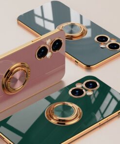 Luxury Premium Electroplated Gold Plated Case Cover and 3D Glass Protector For Oppo A96