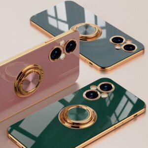 Luxury Premium Electroplated Gold Plated Case Cover and 3D Glass Protector For Oppo A96