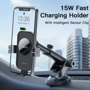 Yesido 15W Car Wireless Fast Charger Smart Induction Suction Cup Phone Holder