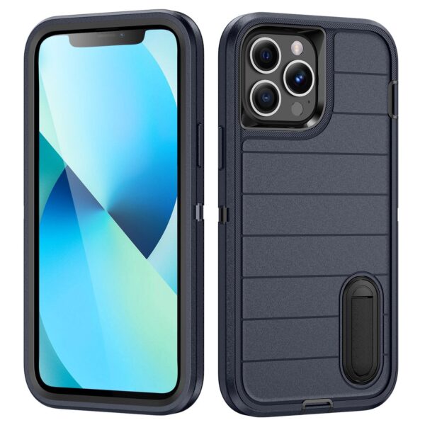 Heavy Duty Shockproof  3-Layer Military-Grade Rugged Protective Bumper Phone Case with Kickstand Anti-Slip Grip Shockproof For iPhone 16 15 14 13 12 11 Pro Max Series - Image 5