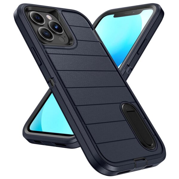 Heavy Duty Shockproof  3-Layer Military-Grade Rugged Protective Bumper Phone Case with Kickstand Anti-Slip Grip Shockproof For iPhone 16 15 14 13 12 11 Pro Max Series - Image 6