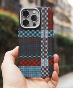British Style Carbon Fiber Tartan MagSafe Case for iPhone Series