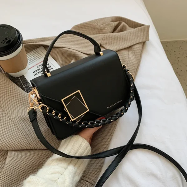 Luxury Premium Fashion Texture Small Chain New Simple Square Versatile One Shoulder Crossbody Bag - Image 2