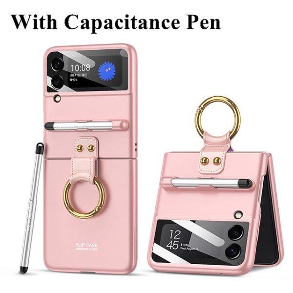 Luxury Premium Ring Case Cover With Capacitance Pen For Samsung Galaxy Z Flip 3/ Z Flip 4 1 - Image 16