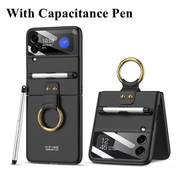Luxury Premium Ring Case Cover With Capacitance Pen For Samsung Galaxy Z Flip 3/ Z Flip 4 1 - Image 13