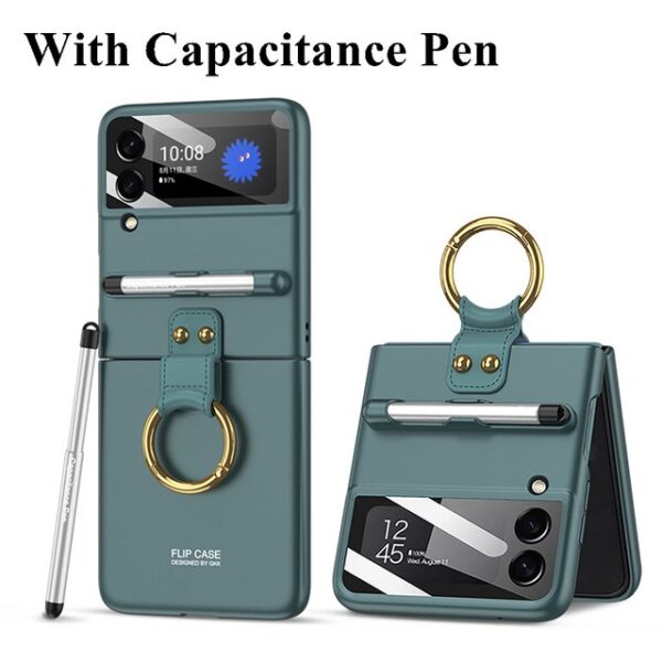 Luxury Premium Ring Case Cover With Capacitance Pen For Samsung Galaxy Z Flip 3/ Z Flip 4 1 - Image 14
