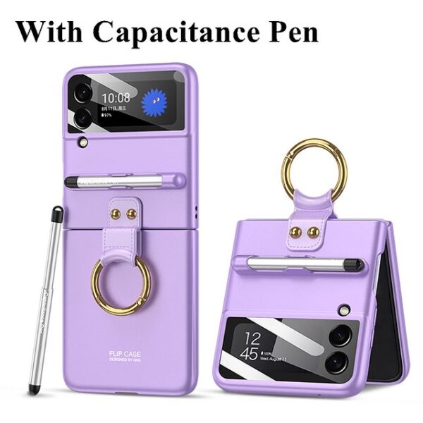 Luxury Premium Ring Case Cover With Capacitance Pen For Samsung Galaxy Z Flip 3/ Z Flip 4 1 - Image 15