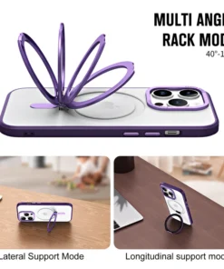 Alternative view of Luxury Premium Magnetic 360° Rotation Stand Ring Holder Frosted Transparent Case Cover For iPhone 11 Pro Max