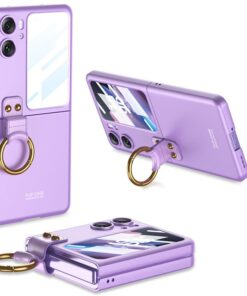 OPPO Find N2 Flip 5G GKK Case With Ring Stand Shockproof Back Glass Protector