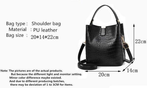 Yogodlns Retro Alligator Crocodile Large Capacity Crossbody Shoulder Messenger Bag - Image 2