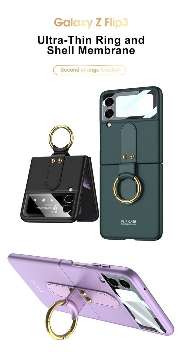 Luxury Premium Finger Ring Case Cover For Samsung Galaxy Flip 3 5G and Z Flip 4 5G - Image 15