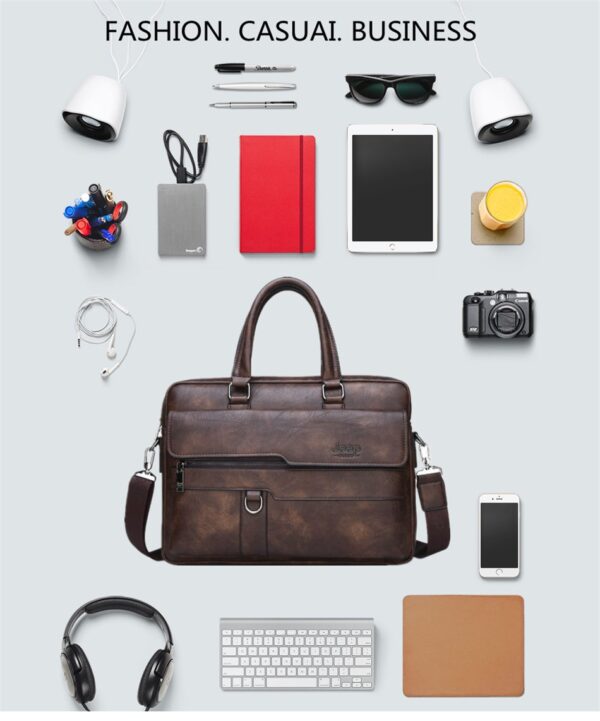 JEEP BULUO Brand Business Briefcase Split Leather High Quality Laptop Bag - Image 11