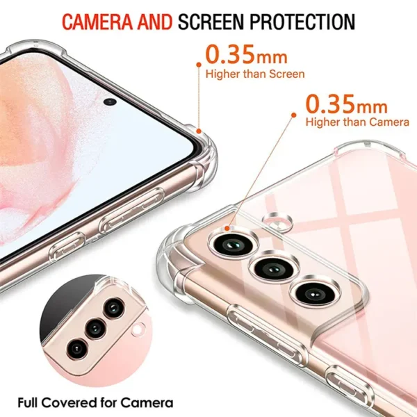 Luxury Premium Anti-Burst Transparent Case Cover and 3D Glass Protector For Samsung Galaxy A15 - Image 7