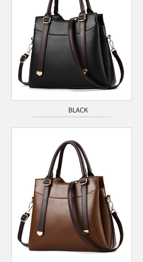 Luxury Premium PU Leather Satchel Shoulder Messenger Tote Purse Crossbody Bag - Image 2