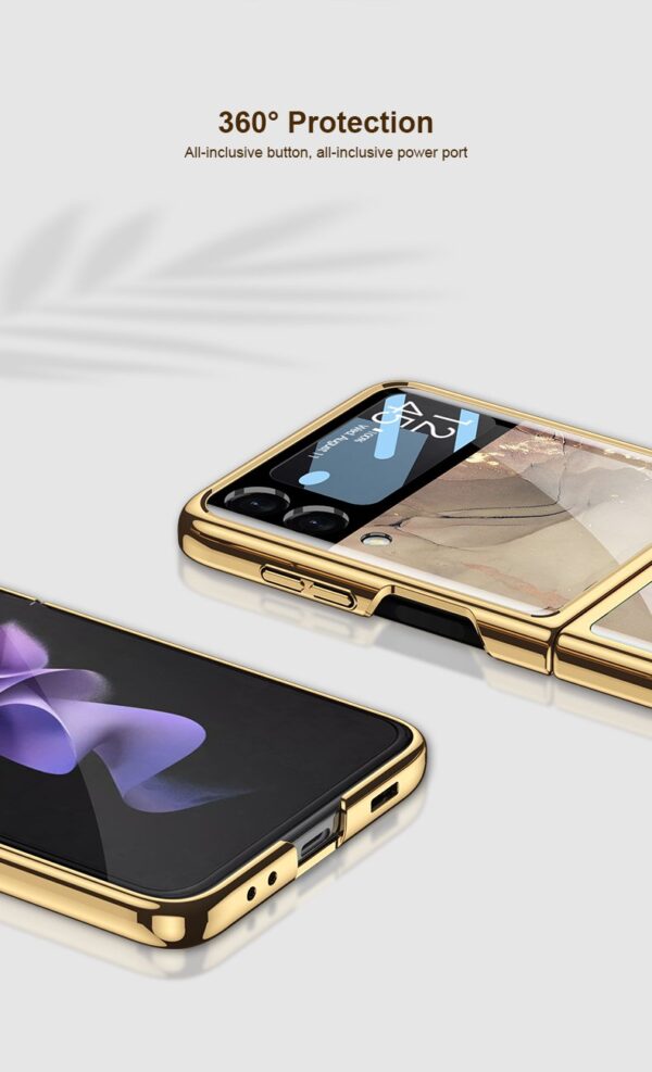 Luxury Premium Marble Patterned Case Cover For Samsung Galaxy Z Flip 3 - Image 4