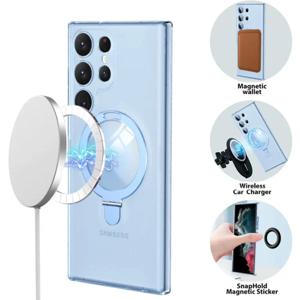 Luxury Premium Traslucent Case Cover With Ring Stand For Samsung Galaxy S22 Ultra/S23 Ultra - Image 15