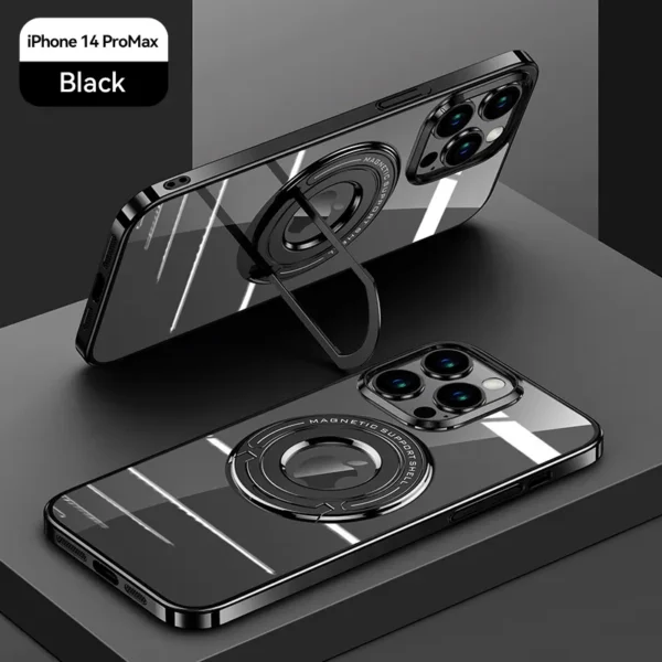 Coque Luxury Plating Slim Magsafe Shockproof Bumper Clear Case Cover For iPhone 15 Pro Max/16 Pro Max - Image 9