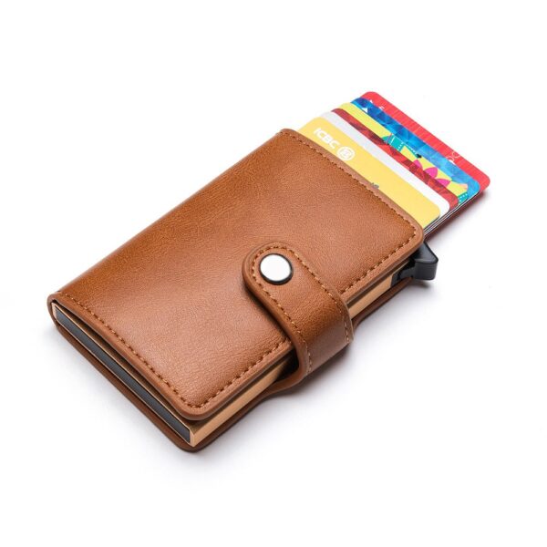 New Rfid Blocking Carbon Fiber Vintage Leather Card Holder Wallet - Image 8