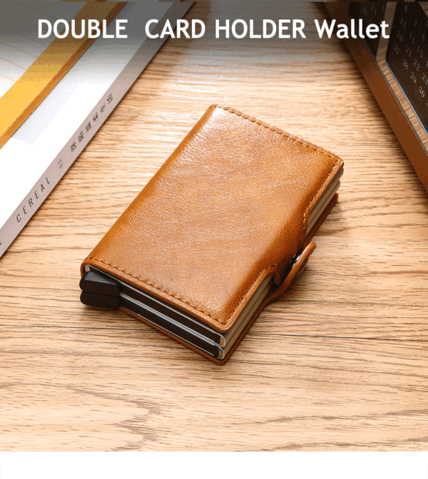 New Rfid Blocking Carbon Fiber Vintage Leather Card Holder Wallet - Image 9