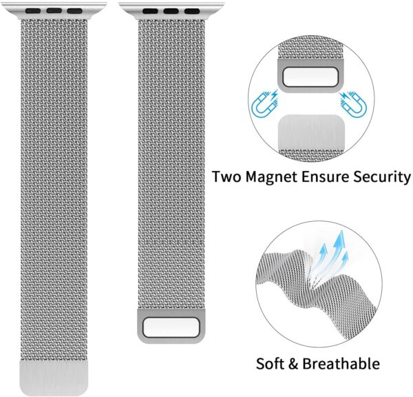 Milanese Magnetic Loop Strap bracelet Band For iWatch Series - Image 4
