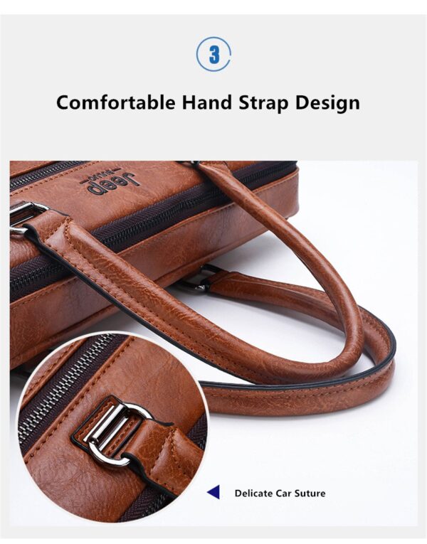JEEP BULUO Briefcase Bags For Men Business Fashion Office Work Handbag - Image 30