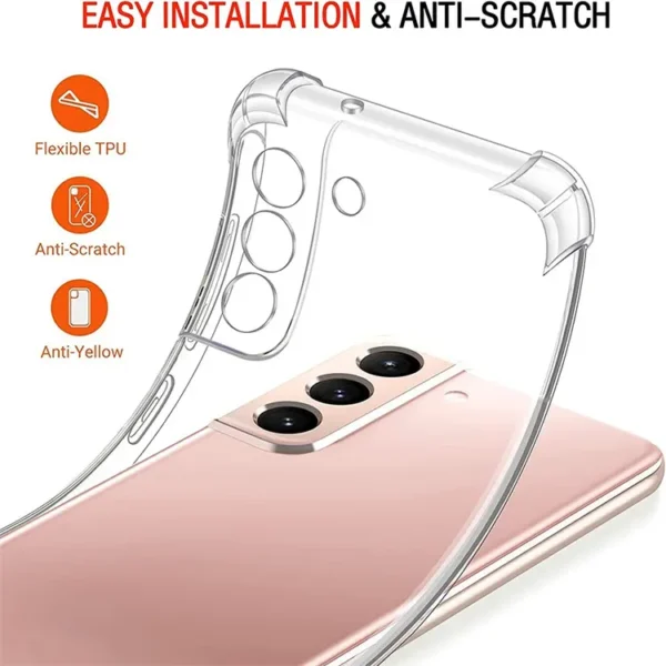Luxury Premium Anti-Burst Transparent Case Cover and 3D Glass Protector For Samsung Galaxy A15 - Image 8