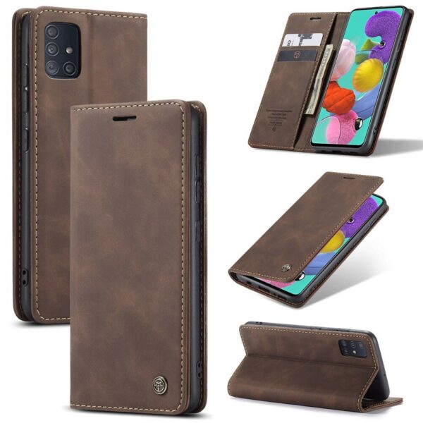 Luxury Premium Caseme Leather Wallet Case Cover and 3D GlassProtector For Samsung Galaxy A51/A71 - Image 22
